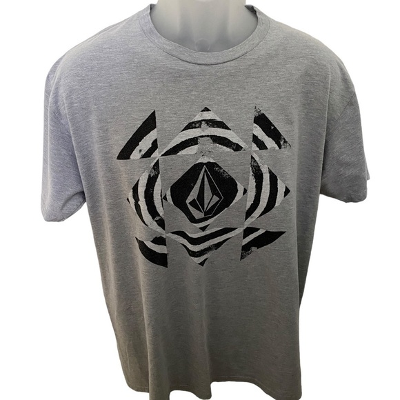 VOLCOM Stone Black & White Logo Skate Tee Shirt Men L Large - Picture 1 of 5